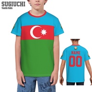2025 New AdultCustom Name Number Azerbaijan Flag Emblem 3D T-shirts For Kids Youth Boy/Girl Tees jer