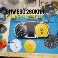 BMW E90 260KMH RPM 8 METER SPEEDOMETER CLUSTER FACE PLATE PANEL