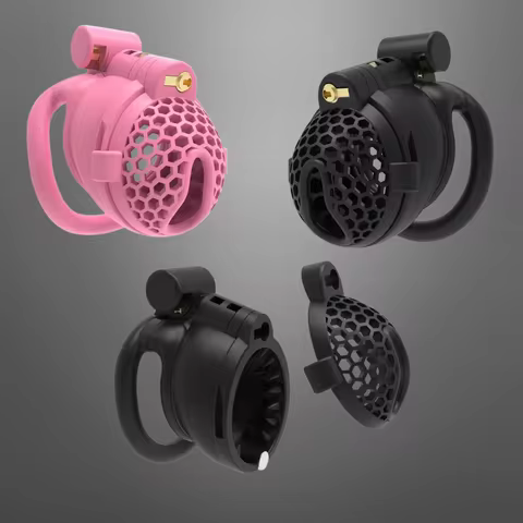 Breathable Lightweight Chastity Cage Lock for Men Hypoallergenic Resin Design Secure Chastity Device