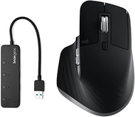 Logitech MX Master 3S Wireless Mouse for Mac (Space Gray) Bundle with 4-Port USB 3.0 Hub (2 Items)
