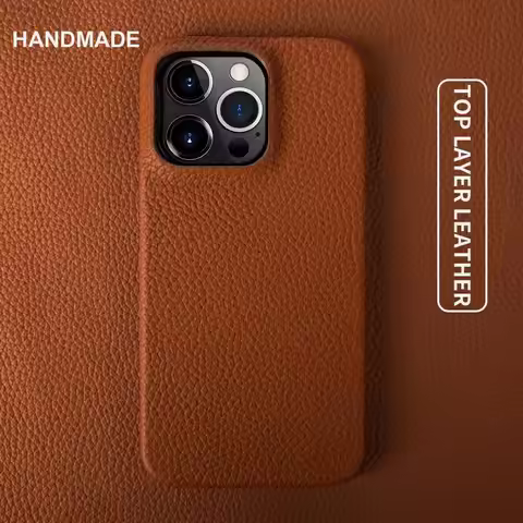 For Iphone 14 Pro Max Case Luxury Genuine Leather Cover Business Phone Cases Back Cover for Iphone 1