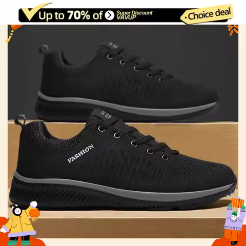 Men Running Walking Knit Shoe Casual Sneakers Breathable Sports Running Athletic Gym Lightweight Out