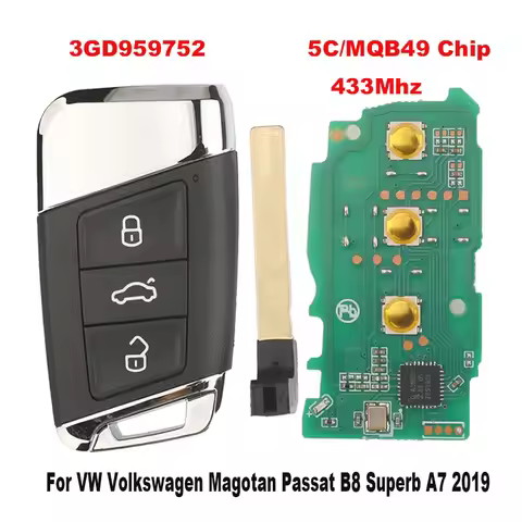 jingyuqin New Remote Car Key 5C MQB49Chip 434MHz 3GD959752 Original For VW Volkswagen Magotan Passat