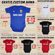 Baby Football Shirt Club FREE CUSTOM NAME Jumper Romper Jersey Shirt Girls Boys Newborn 0-12 Months