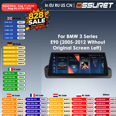 2 Din Autoradio 4G AI Systems Android 14 Car Radio for BMW 3 Series E90 2005- 2012 Left Drive Multim