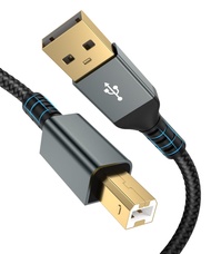 15FT USB Printer Cable - High Speed Type A Male to B Male Scanner Cord Compatible with HP, Canon, Ep