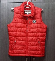 正品ABERCROMBIE&FITCH AF麋鹿 男紅色鋪棉背心XL（衣況請詳內文）