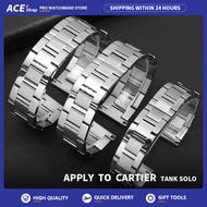 Apply To Cartier Stainless Steel Watch Strap 16mm 17.5mm 20mm 22mm23mm For TANK SOLO