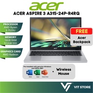 ACER ASPIRE 3 A315-24P-R4RQ Silver R5-7520U AMD Radeon 16GB DDR5 512GB SSD 15.6" FHD W11 2Y OFFICE H