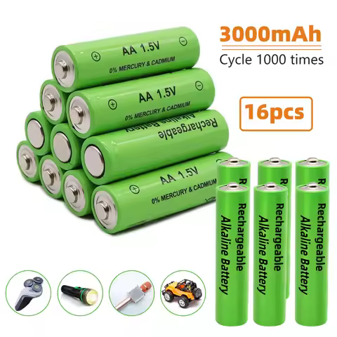 1.5V AA + AAA Rechargeable Alkaline battery 3000mah For Torch Toys Clock MP3 Radio Video Game Digita