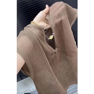 French Hollow V-neck Sweater - Stylish Commuting Essential