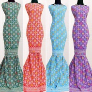 Kain Pasang Cotton Corak Songket Printed - Emerald Green, Blue, Purple, Red