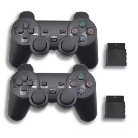 1/2Pack Wireless Controller 2.4G Dual Vibration For PS2/PSONE/PSX Black Remote Controllers Gamepad F