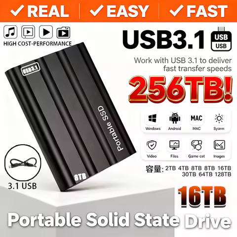 SSD Mini Portable SSD 256TB 1TB 2TB High-speed Original high-performance for desktop PC Mac surveill