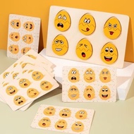 Puzzle Toys Kids Face Expression Wooden Wooden Matching Puzzle Egg Expression
