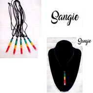 SET OF 5 REGGAE TUBE GLASS JEWELRY NECKLACE