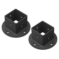 (KYSB) 2Pcs 2X2 Square Fence Pole Flange Base Pergola Post Base Brackets KitHeavy Duty Wall Mount Po