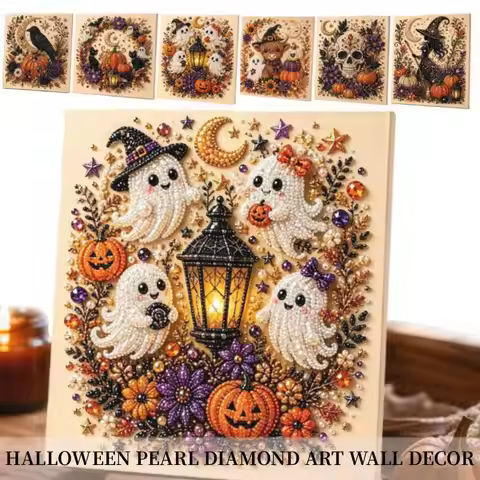 7.87x7.87" Diamond Painting Kits for Adults Halloween DIY Diamond Art Kits Full Drill Diamond Dots P