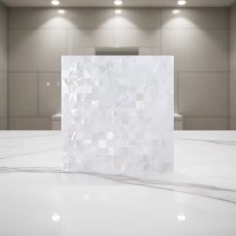 Peel and Stick white Mother of Pearl Mosaic Tiles Self Adhesive seashell Mosaic (11 sheets Pack) for