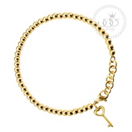555jewelry สร้อยข้อมือ สแตนเลสสตีล ประดับ ชาร์มรูป ลูกกุญแจ รุ่น MNC-BR406-B (สี Yellow Gold) สร้อยข