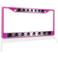 Fastasticdeals Metal Insert License Plate Frame Pirate Skeleton Skull Weatherproof Car Accessories H