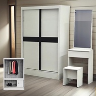 [FREE INSTALLATION] 3ft x 6ft Wardrobe + Dressing Table | Almari Baju | Sliding Door Wardrobe Modern