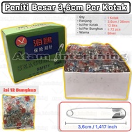 1 Box | 3.6cm / 36mm Silver Safety Pin | Clothes Pin | Trouser pins | Bag Pin | Hijab Pin | Mukena P