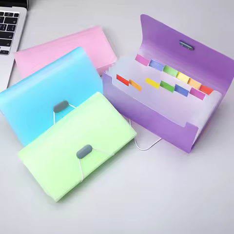 A6 Expanding File Folder Buckle Wallet Organ Bag Documents Folders Organizer File Pouch Bill Folder