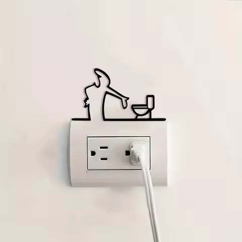 2D Flat, High-Quality 2D Flat Metal Self-Adhesive WC Sign, Black Frame Modern Home Decor for Bathroo