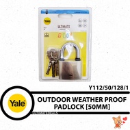 YALE Y112/50/128/1 - Outdoor Weather-Proof Iron Disc Short-Shackle Padlock 50mm