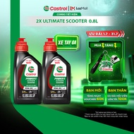 COMBO 2 Dầu nhớt xe tay ga CASTROL POWER1 ULTIMATE SCOOTER 10W-30 4-AT (0.8L)