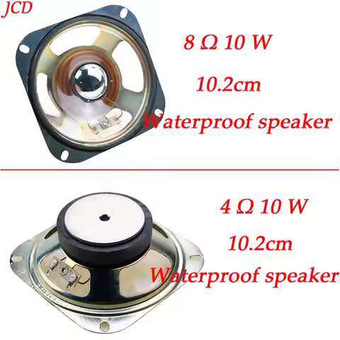 1PCS 8 Ohm 10W 4 Ohm 10W 4 Inch Diameter 10.2cm 102MM Square 60MM Magnetic Transparent Waterproof Ho