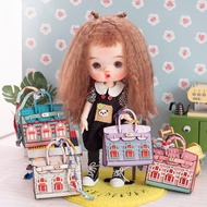 In box | bjd 6 Points Small Cloth blythe Portable Decoration Small Leather Bag Doll Bag House Bag Mi