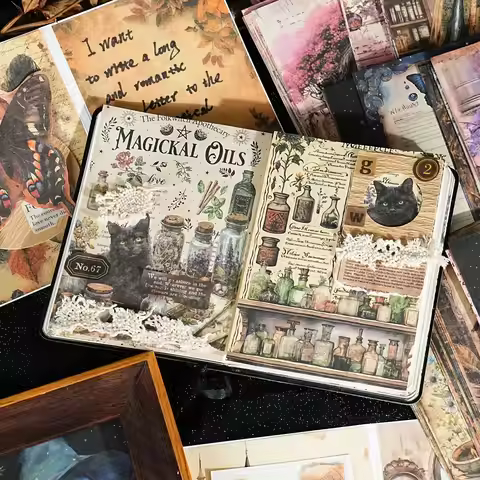 20pcs/lot Memo Pads Material Paper magical world Junk Journal Scrapbooking paper Background Decorati
