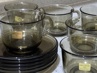 Arcoroc 高級法國懷舊咖啡杯一套六件 vintage coffee cups set glassware