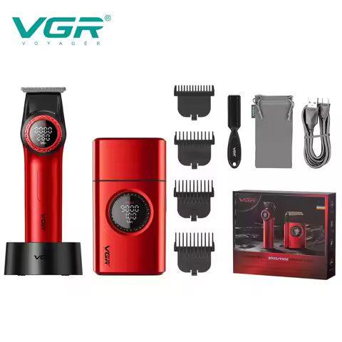 VGR Hair Trimmers 9000 RPM Hair Clippers Hair Cutting Machine Professional Barber Cordless Clippers 