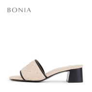 Bonia Beige Lean Heeled Sandals | Kasut Sandal