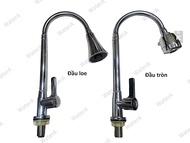 [HCM]Vòi rửa chén bát cổ bi ống bẻ cao thấp- xoay 360 độ
