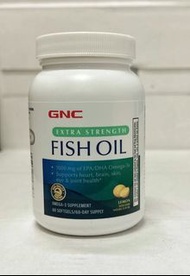 美國GNC FISH OIL健安喜深海魚油軟膠囊60粒1000mg檸檬味魚油