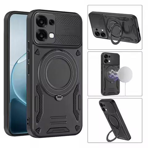 For OPPO A6X 5G/A6X 4G/5G/OPPO A6T A6C A6V K14X 360° Metal Magnetic Rotating Ring Holder Phone Case 