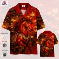 Hawaiian Shirt RED IMPERIAL HORSE Pattern (Emperor HORSE) Hawaiian Shirt Men Shirt