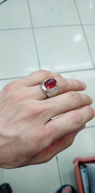 Cincin  Batu  Merah  Delima  Asli