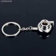 LookShow Auto Car Turbo Sleeve Turbo Keychain Spinning Turbine Key Chain Ring Keyring Q8U7