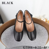 G7388-6 (2 inch) Black Shoes for Women Leather Materials Elegant Design Comfortable Heeled Footwear