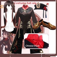 COD accounts in genshin impact Hutao Cosplay Costume Uniform Wig hat Anime Game Hu Tao Chinese Style