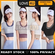 LOVE4U New Style Women Yoga Short-Sleeved Two-Piece Sports Top Quick-Drying Sport Bra Seamless Fitne