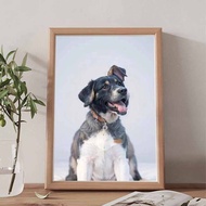 Kun Kun Kun Gambar Ilusi Optik Ilustrasi Anak Anjing Lukisan Hiasan Lucu Lukisan Gantung Potret Kun 