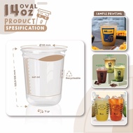 PET Glass Cup 14 Oz - Cup 14oz - CONTENTS 50 PCS