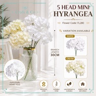 5 Head Mini Hydrangea Artificial Flower | Artificial 5 Head Mini Hydrangea for Home & Wedding Decor 