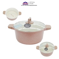Granite Cookware 28cm Casserole Glass Cover/Deep Wood Series 28cm Non-Stick Pan/ Soup Pot Boiling Po